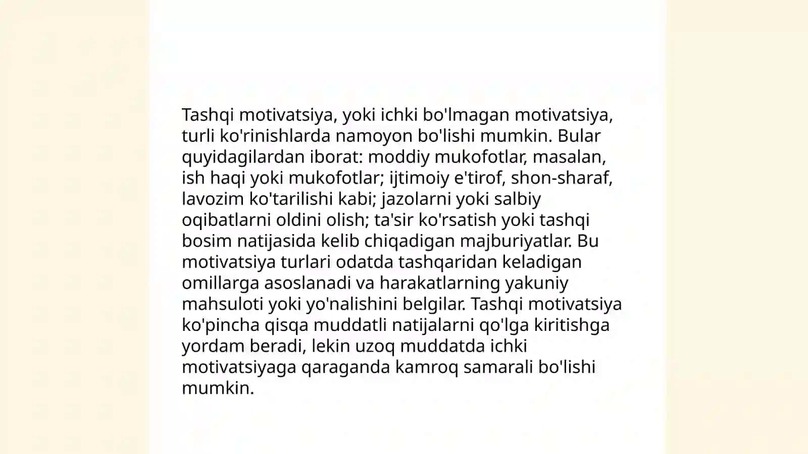 Ichki va Tashqi mativatsiya 4