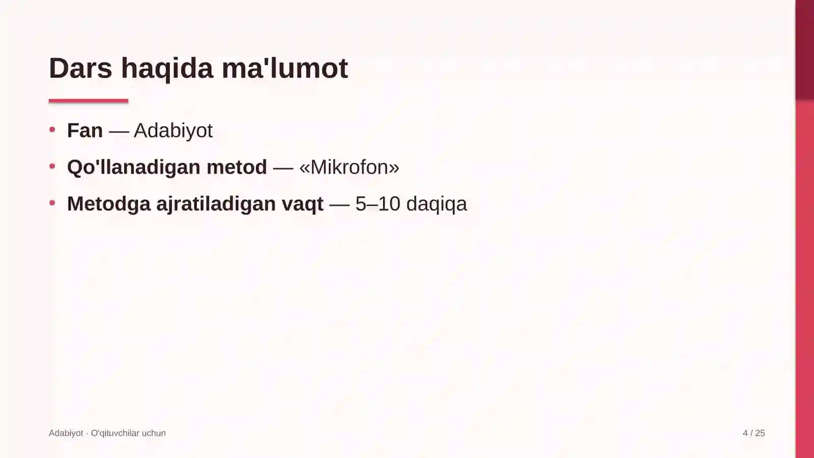 adabiyot darslarida mikrofon metodidan foydalanish 9362 4