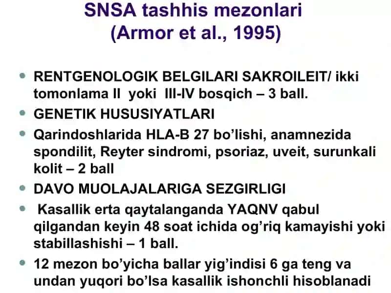Seronegativ spondiloartritlar (SNSA) 4
