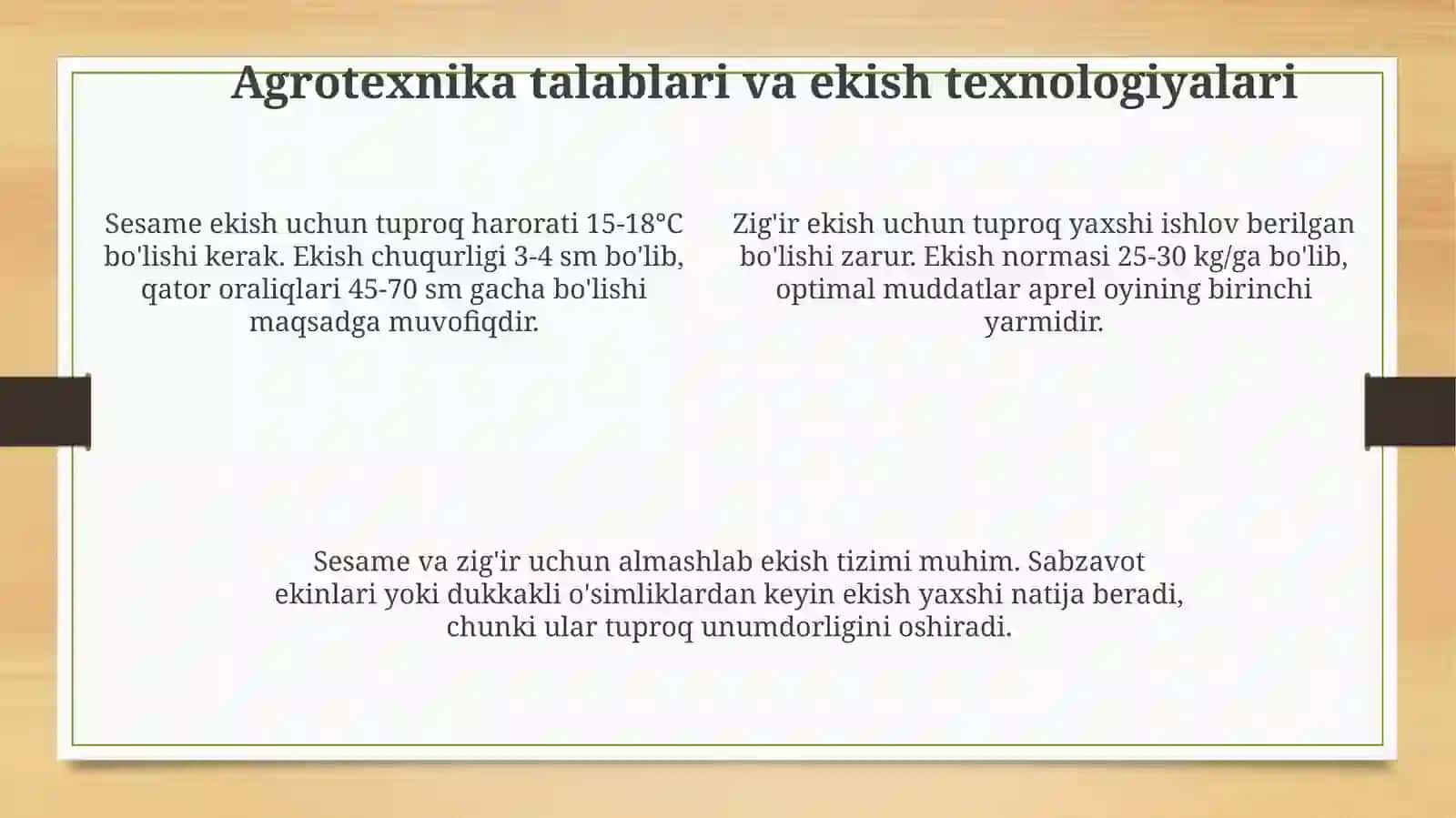 Sesame va zig'irning ahamiyati va iqtisodiy roli 4