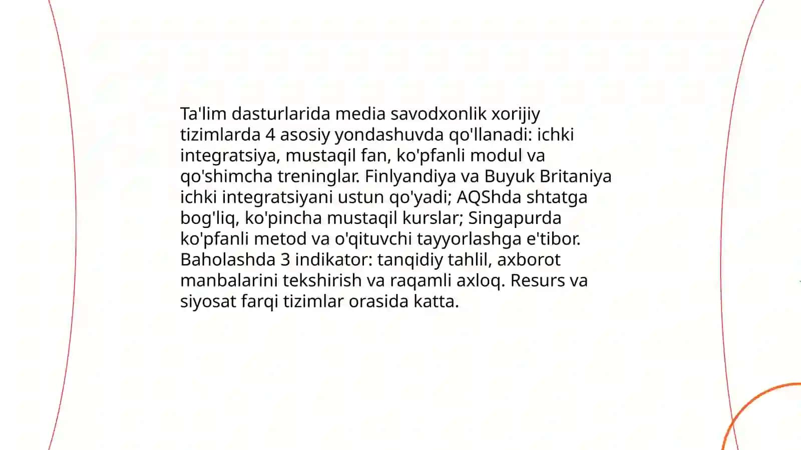 Xorijiy mamlakatlarda media savodxonlik va axborot madaniyatining qiyosiy tahlili 4