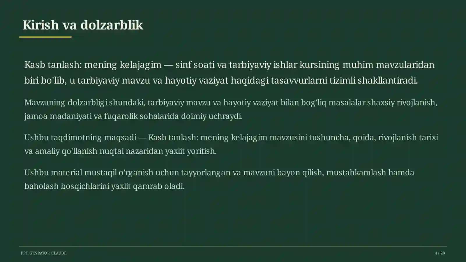 Sinf soati va tarbiyaviy tadbirlar 4