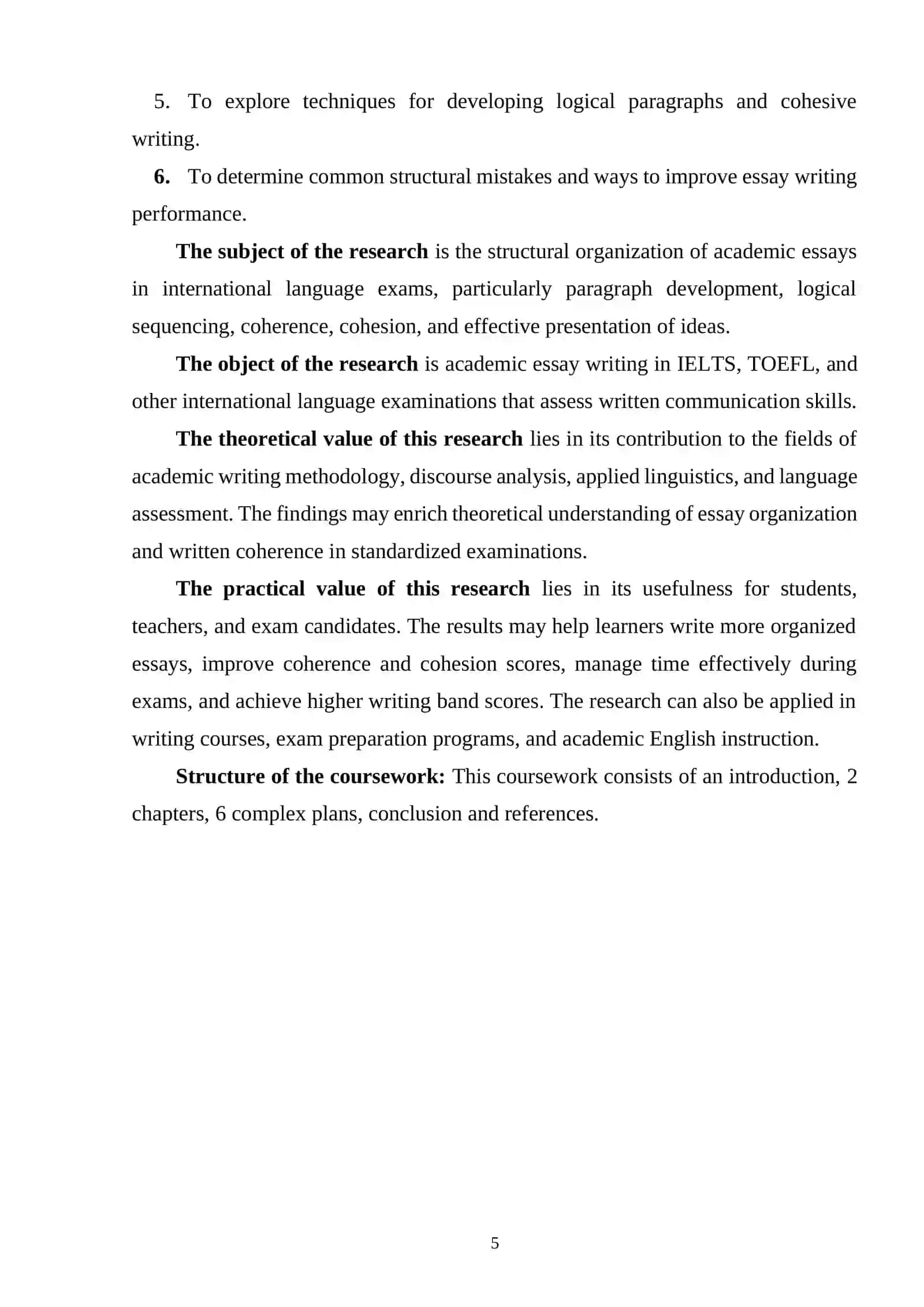 Structuring academic essays for international language exam 4