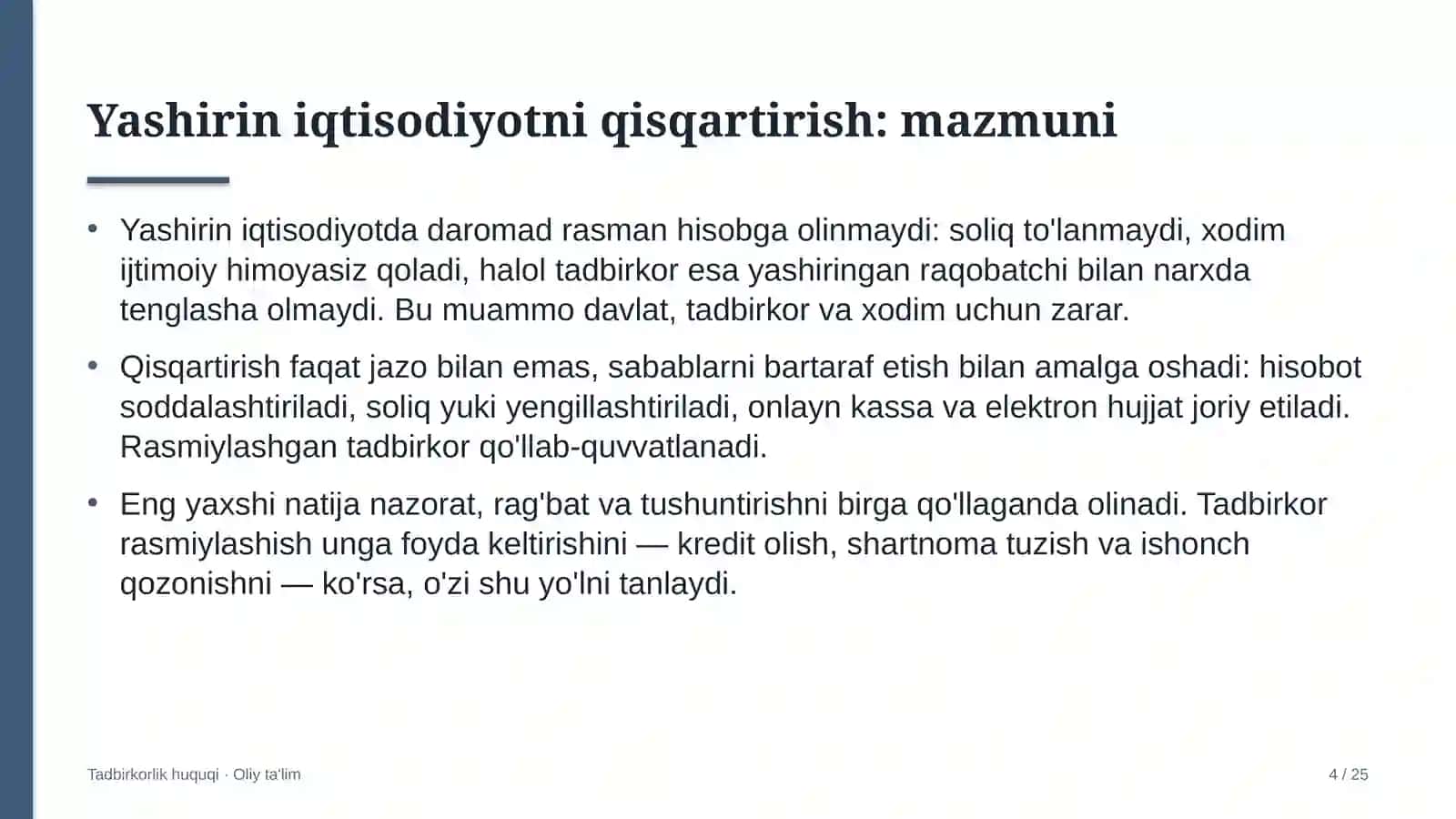 Yashirin iqtisodiyotni qisqartirish: mohiyati 4