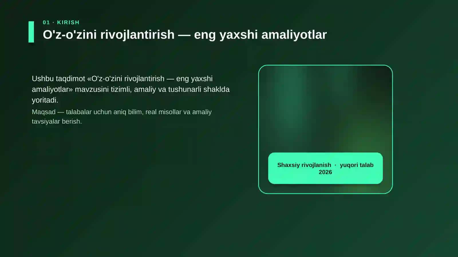 O'z-o'zini rivojlantirish — eng yaxshi amaliyotlar 4