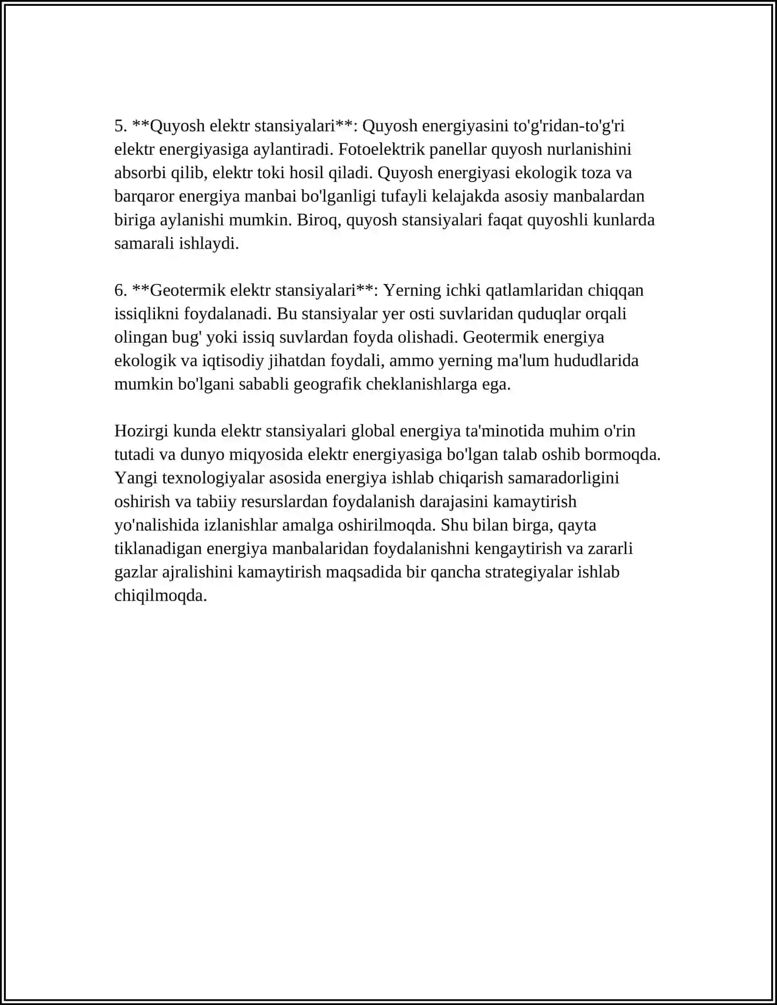 ELEKTR STANSIYALARI QURISH NAZARIYASI NIMA 4