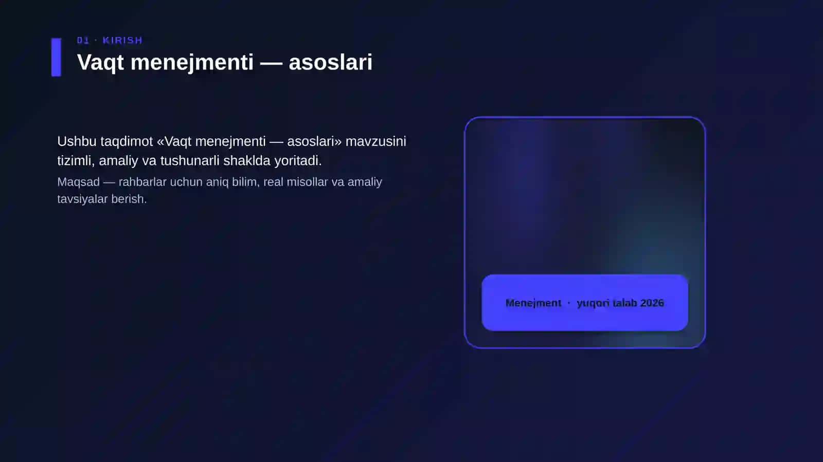 Vaqt menejmenti — asoslari 4