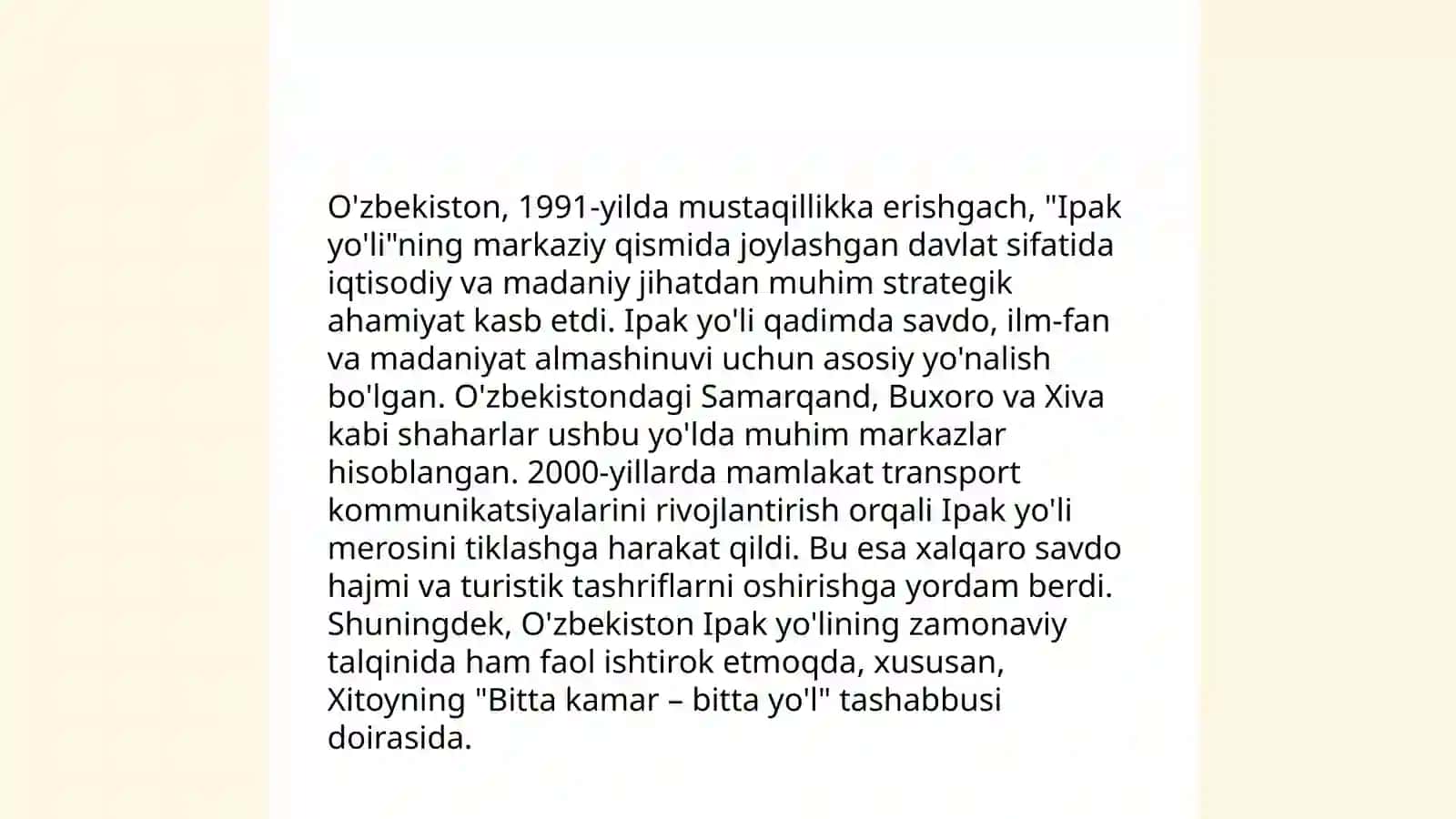 O'zbekistonda turizimning paydo bõlishi va rivojlanishi 4