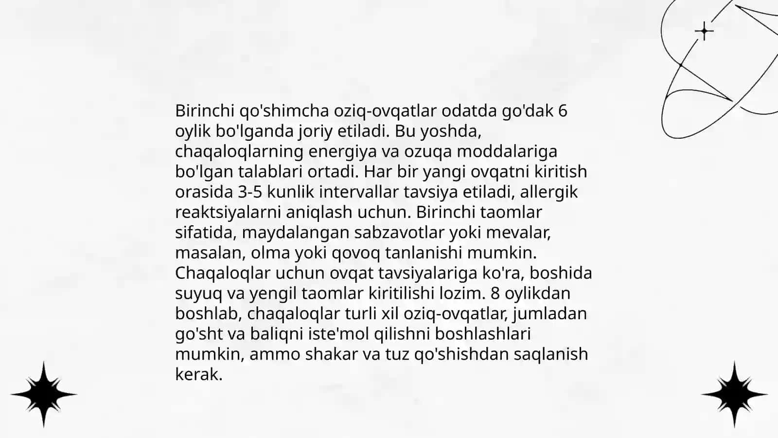 Chaqaloqlarni qo'shimcha ovqatlantirish printsiplari 4