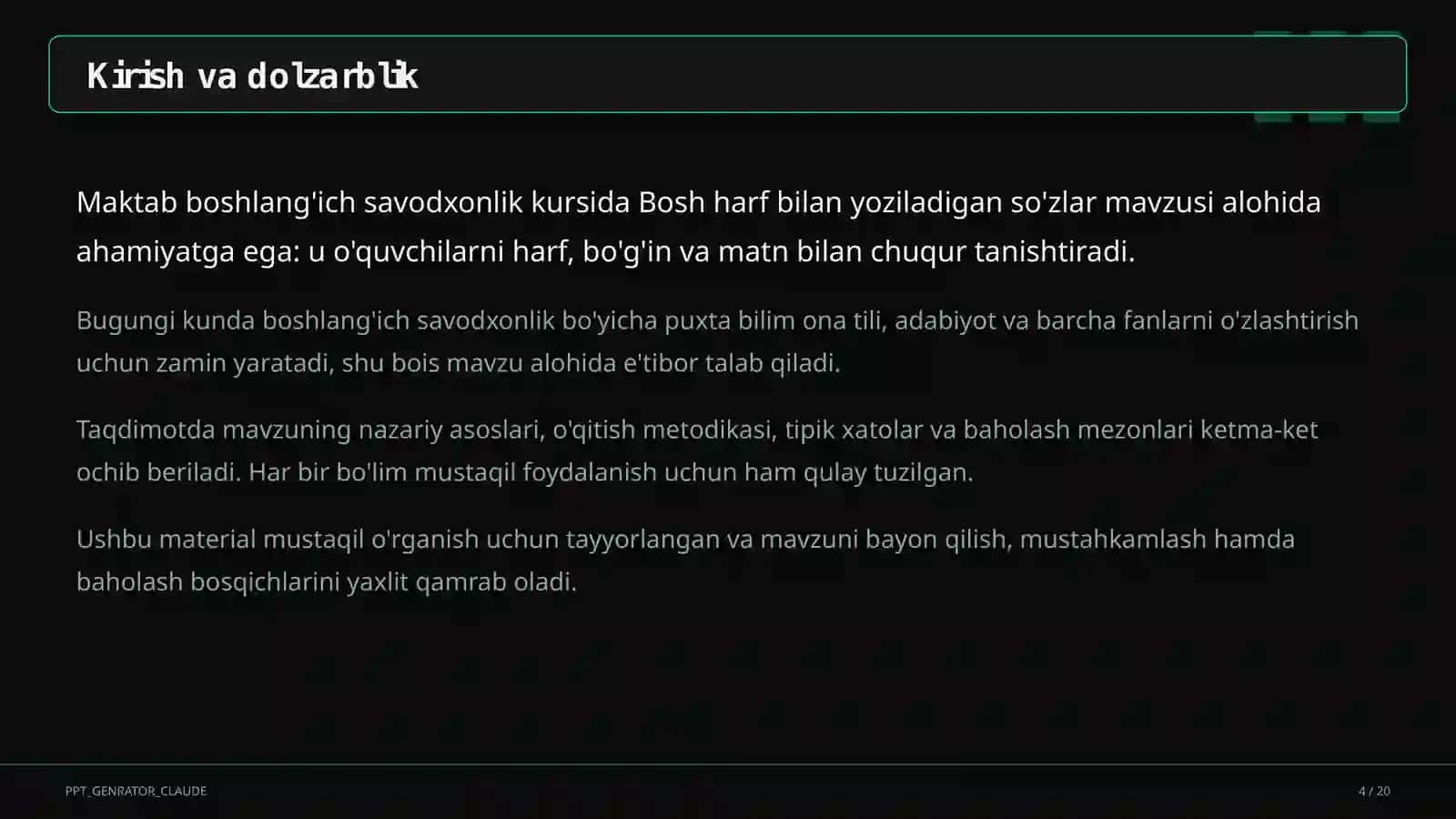 Bosh harf bilan yoziladigan so'zlar (2-sinf) 4