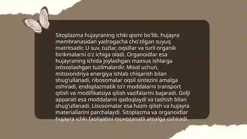 Hayvon organizmi hujayra va toʻqimalarning tuzilish va rivojlanish shartlari 4