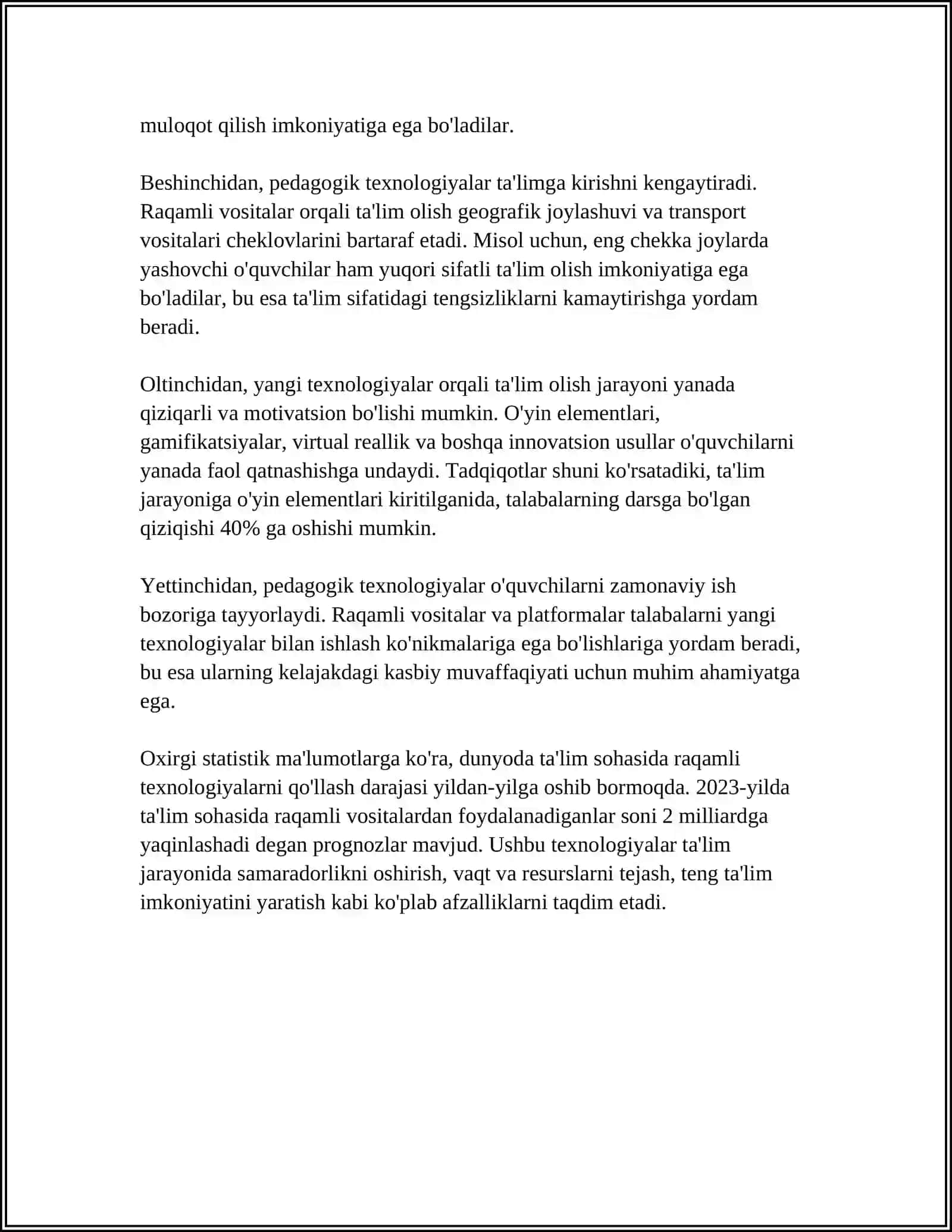 BOSHLANGʻICH SINF INGLIZ TILI DARSLARINI TASHKIL ETISHDA PEDAGOGIK TEXNOLOGIYALARNING OʻRNI 4