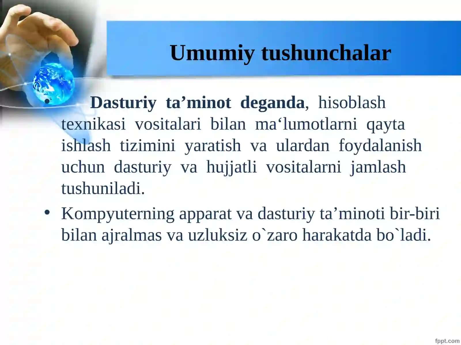 3-Ma’ruza. Iqtisodiyotda foydalaniladigan dasturiy maxsulotlar 4