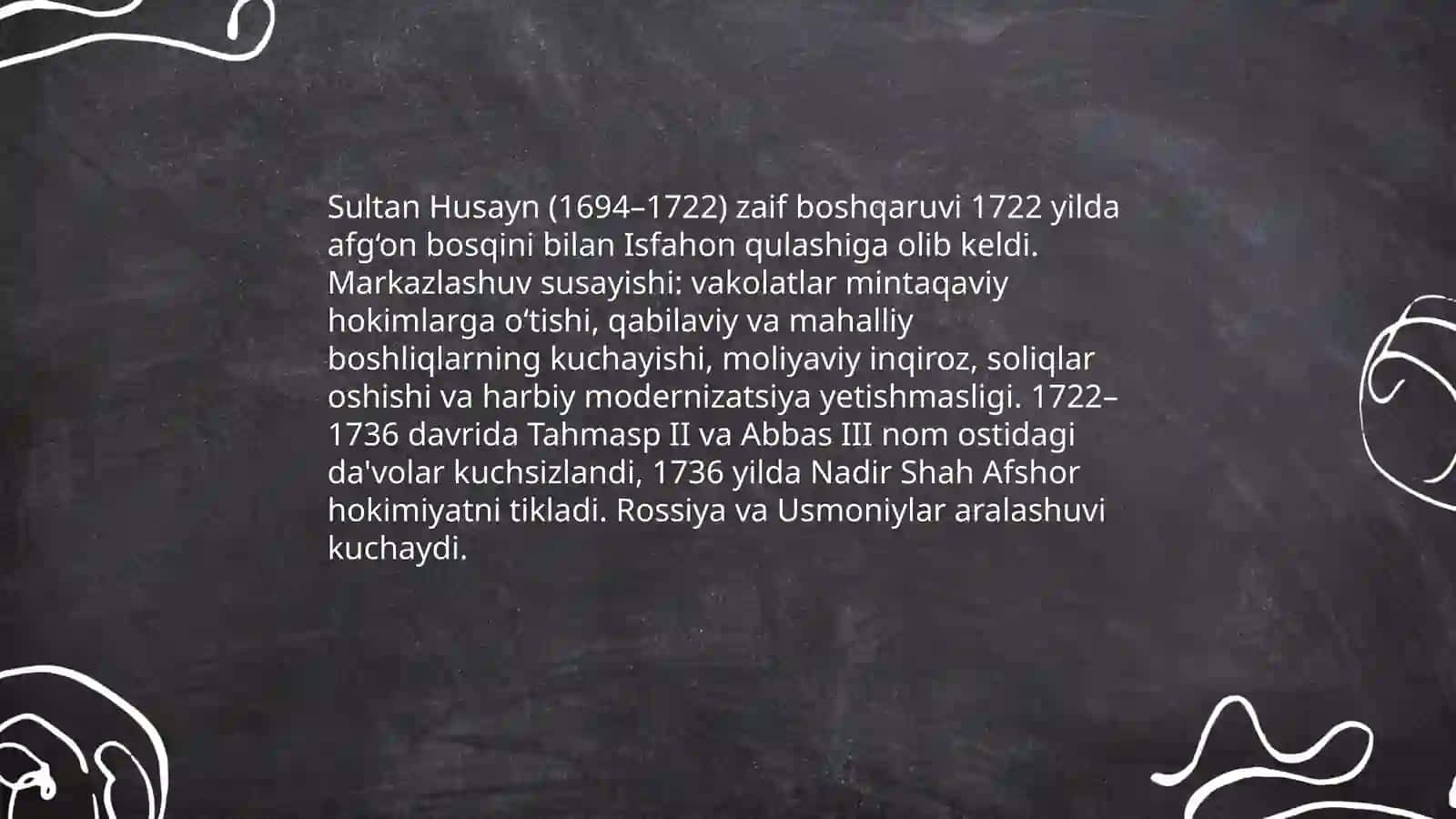 XVII asr 2- yarmi XIX asr òrtalarida Eron Ortiqova Xulkar 4