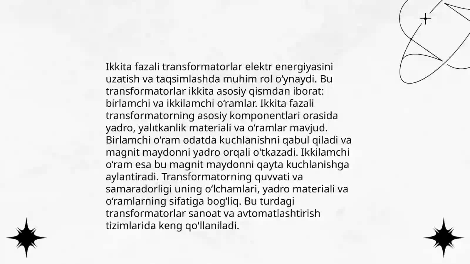 Bir fazali transfarmatorlarning ishlash prinsipi va tuzilishi 4