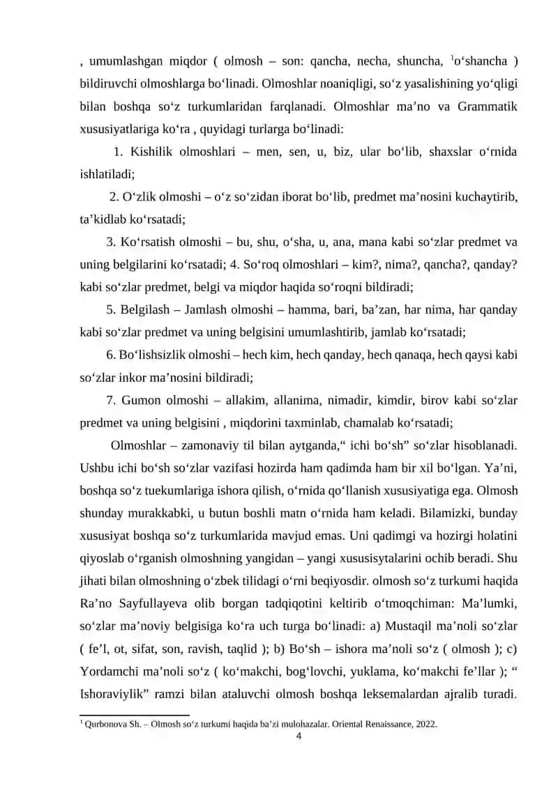 Olmosh va uning ma'noviy guruhlarini o'qitish metodikasi 4