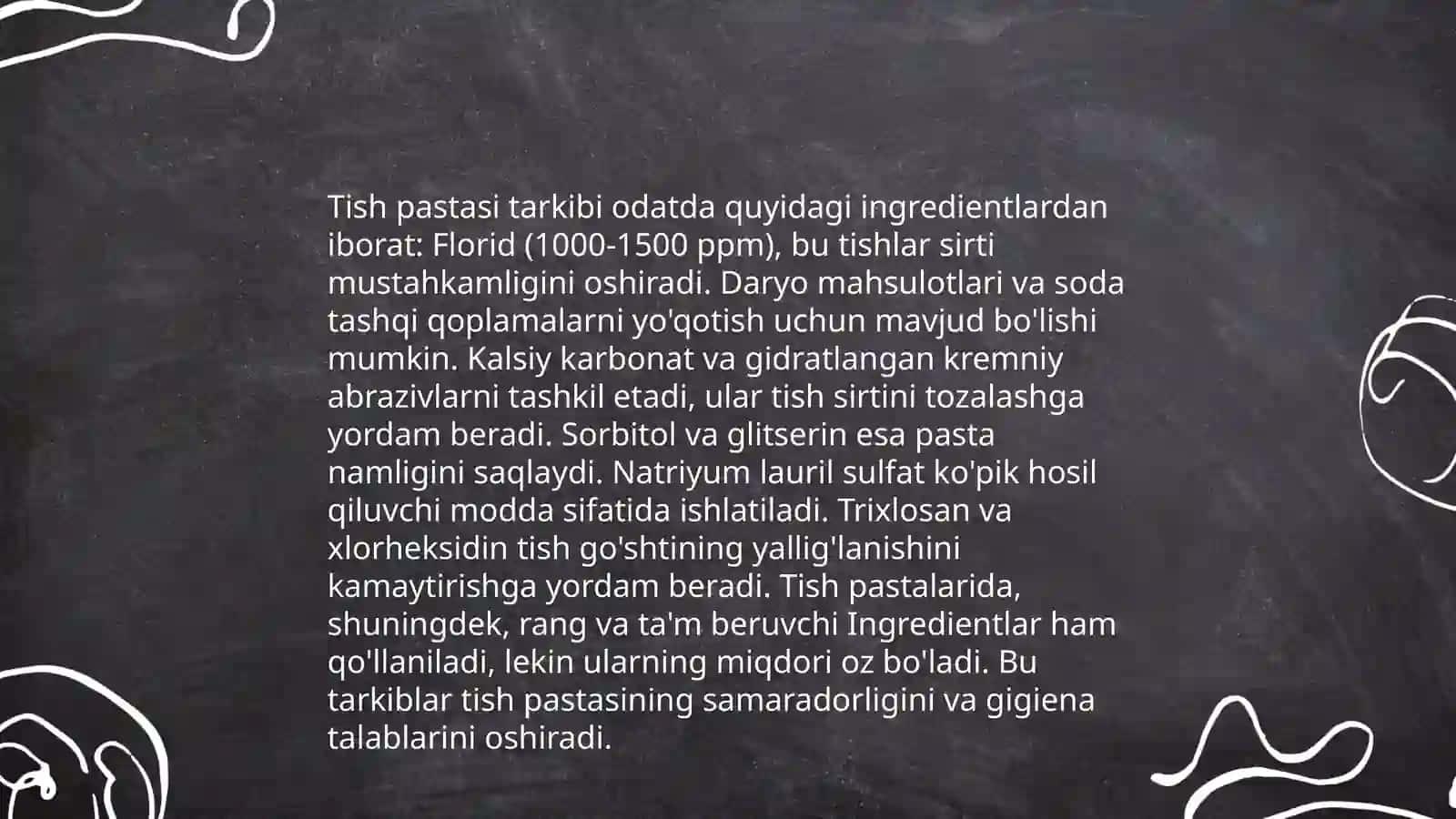 Ogʻiz boʻshligʻi shaxsiy gigiyenasi qoidalari. Usullari va vositalari.Tish tozalashni standard usuli 4