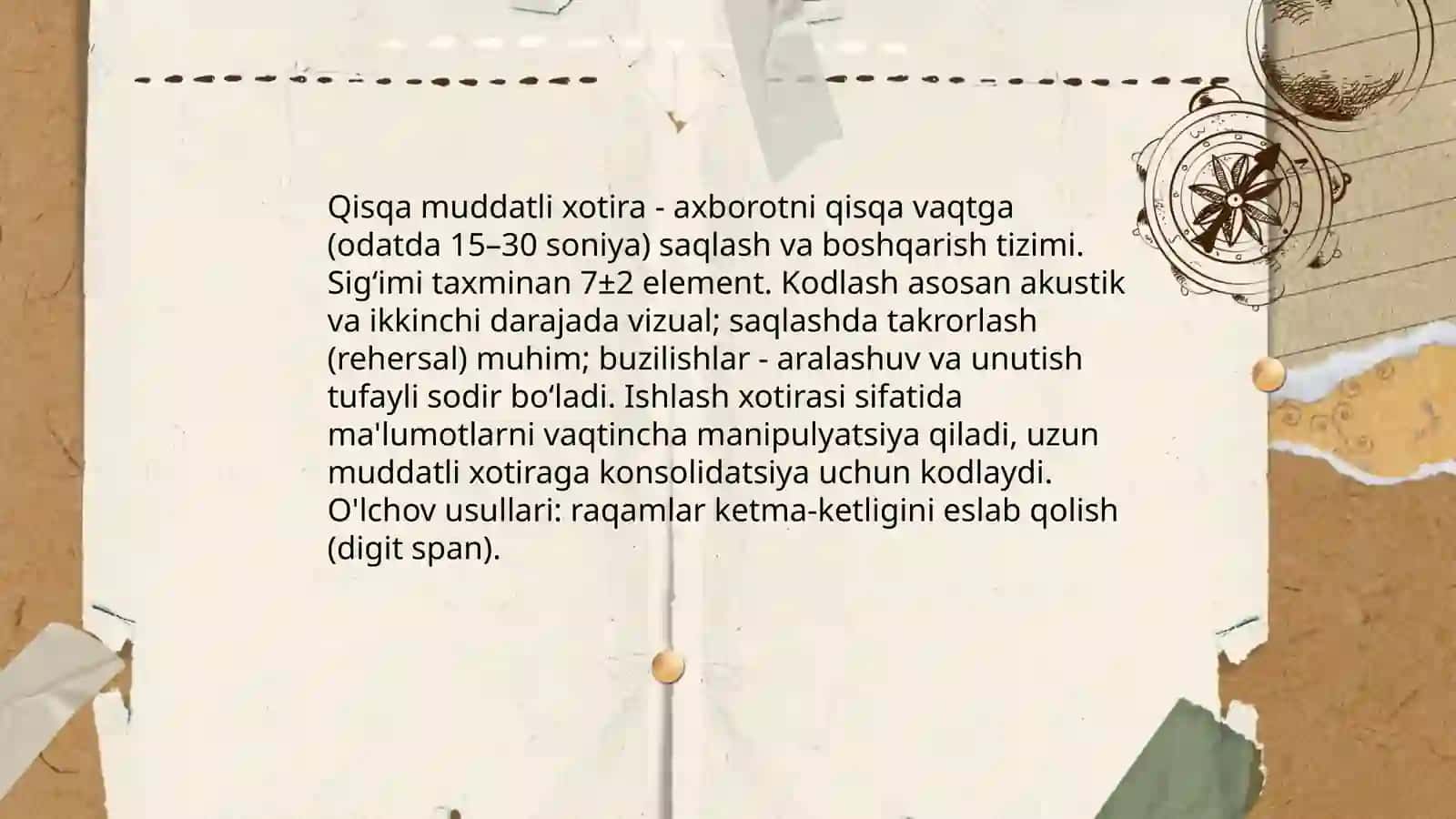 Sezgi (sensor) xotira 4