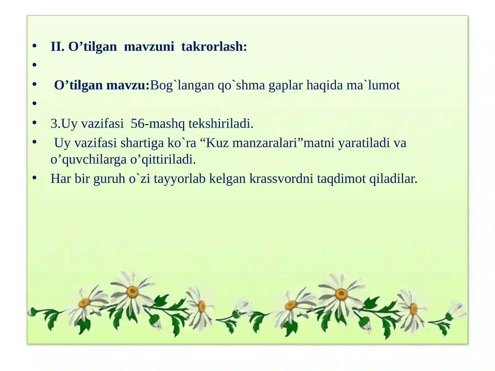 Biriktiruv bo'g'lovchisi yordamida bog'langan qo'shma gaplar 4