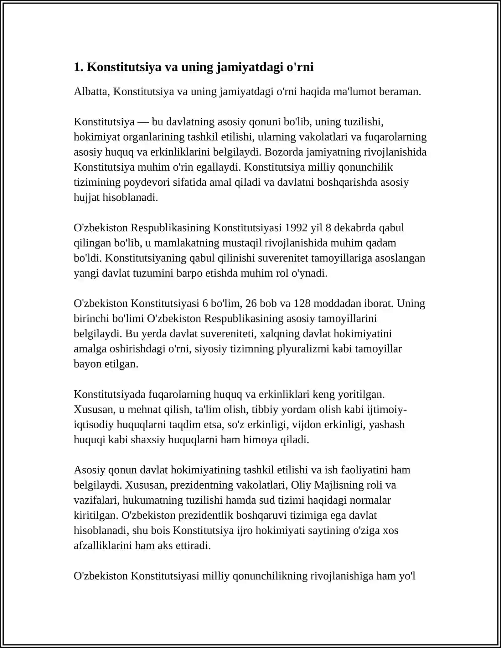 KONSTITUTSIYA: QOGʻOZDAGI QONUNMI YOKI HAQIQIY HAYOTIY ME'YOR? 4