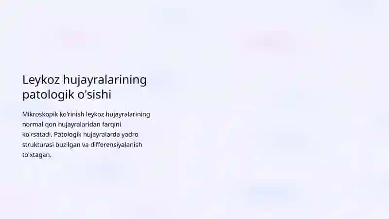 O'smalar (Leykozlar) Propedevtikasi 4