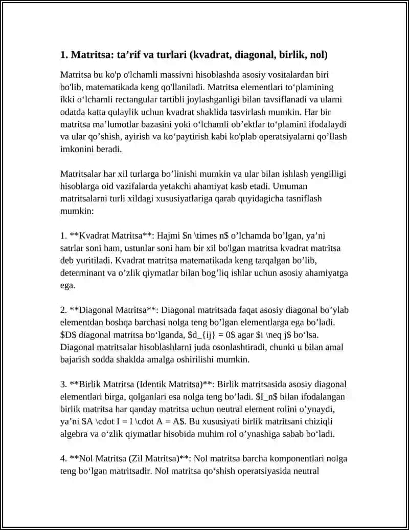 Matritsa va Determinantlar 4