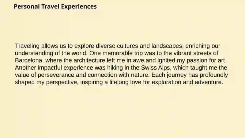 Write a travel blog 4
