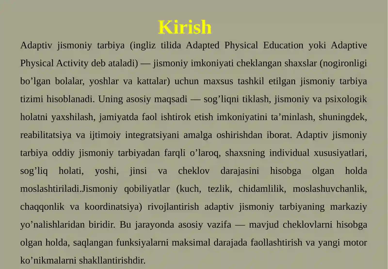 Adaptiv Jismoniy Tarbiyada Jismoniy Qobiliyatlarni rivojlantirish 4