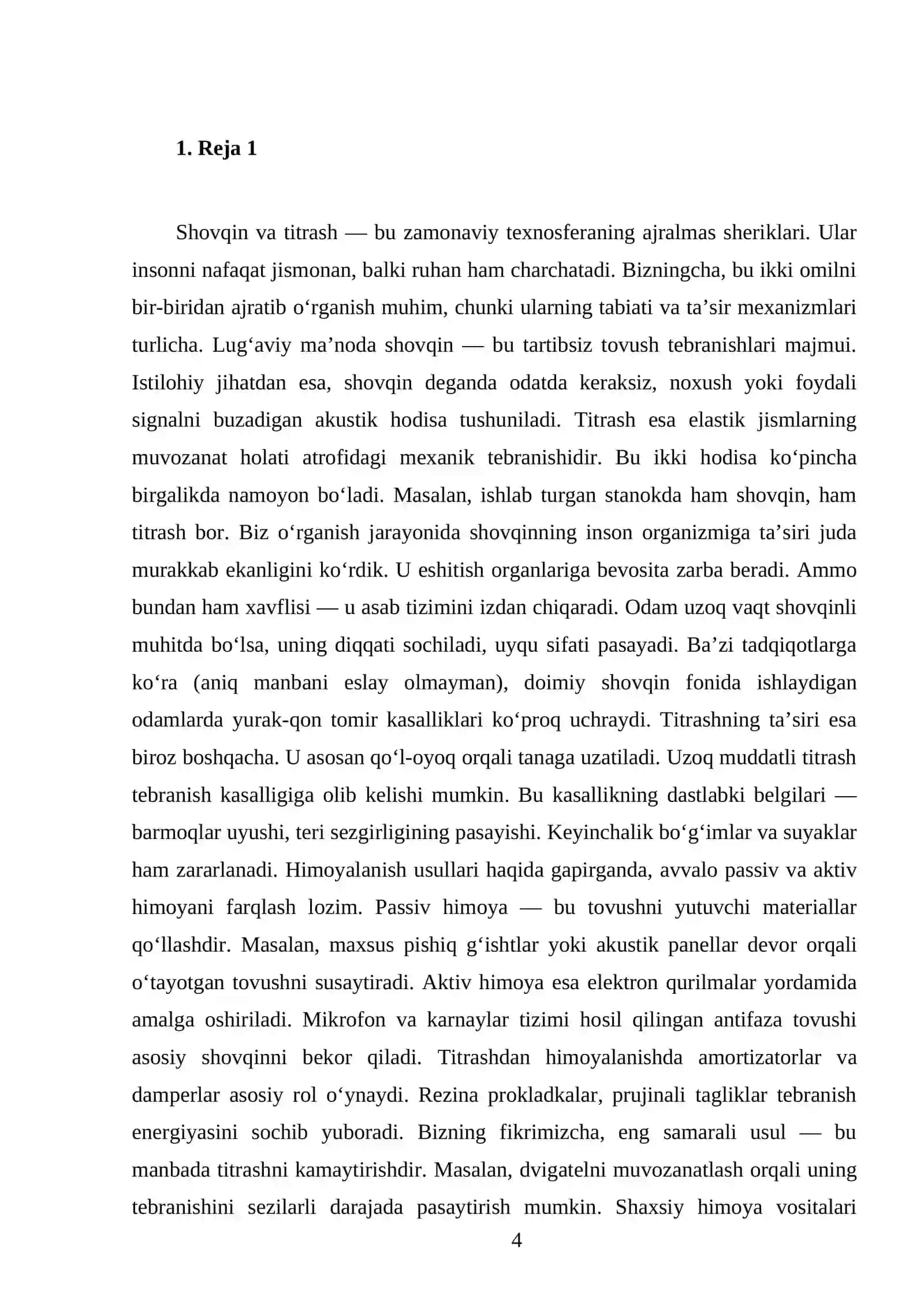 Shovqin va titrashdan himoyalanish 4