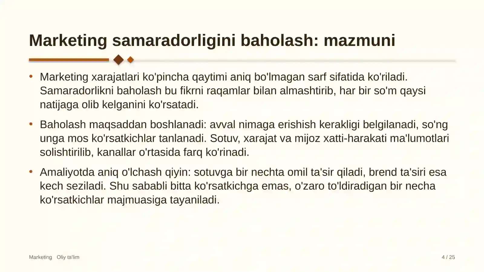 ulgurji bozorlarda marketing samaradorligini baholash 4652 4