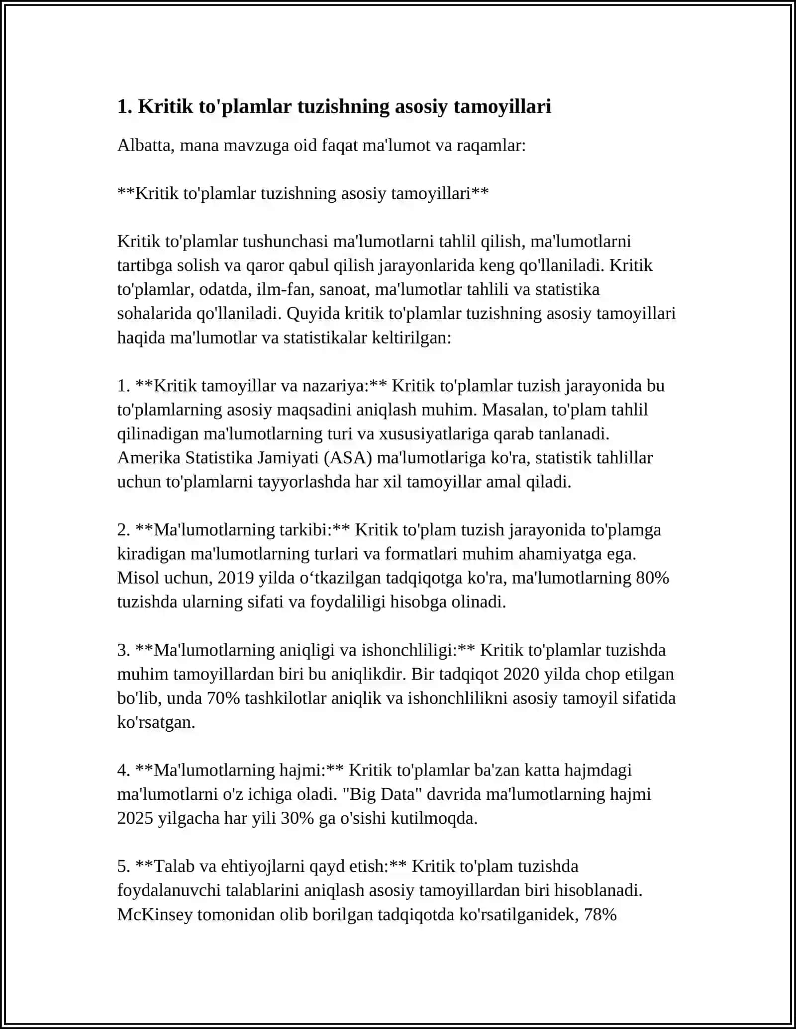 KRITIK TO'PLAMLAR TUZISH. VIKOKSON-MANN-UITNI KRITERIYASI VA UNI QO'LLASH MAVZUSIDA MUSTAQIL ISH 4
