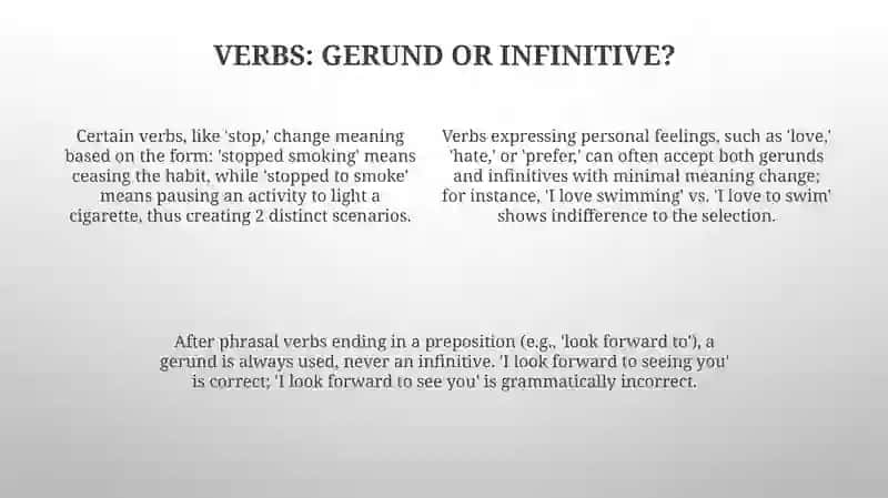 Verb+ -ingforms and infinitives 4
