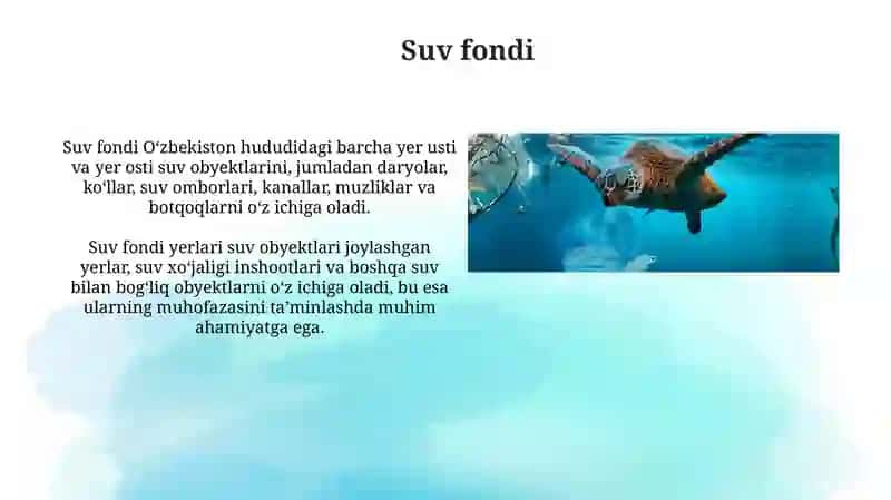 O'zbekiston Respublikasining Suv Qonunchiligi 4