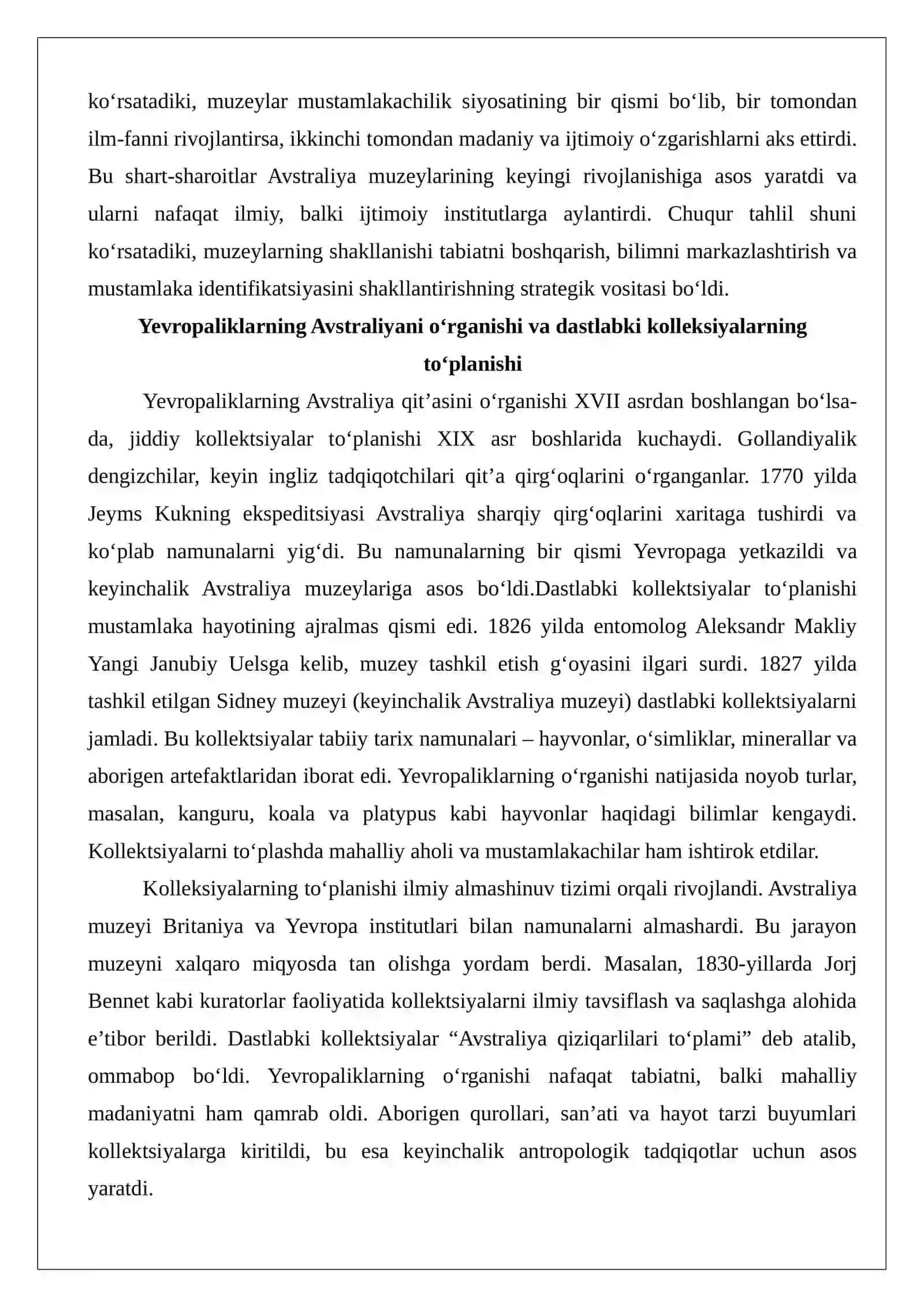Yangi davrda Avstraliya muzeylari 4