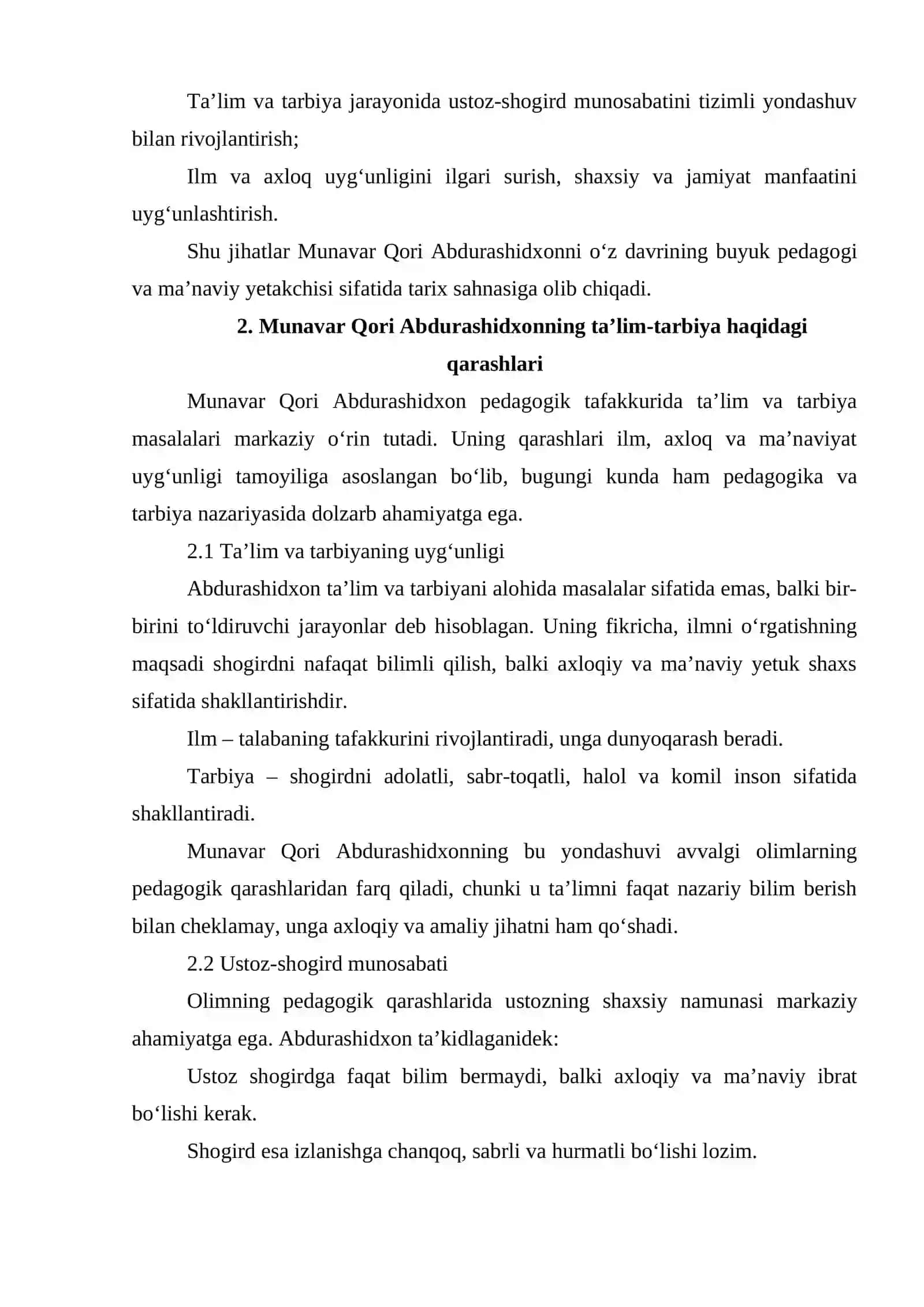 Munavar Qori Abdurashidxonning pedagogik qarashlari 4