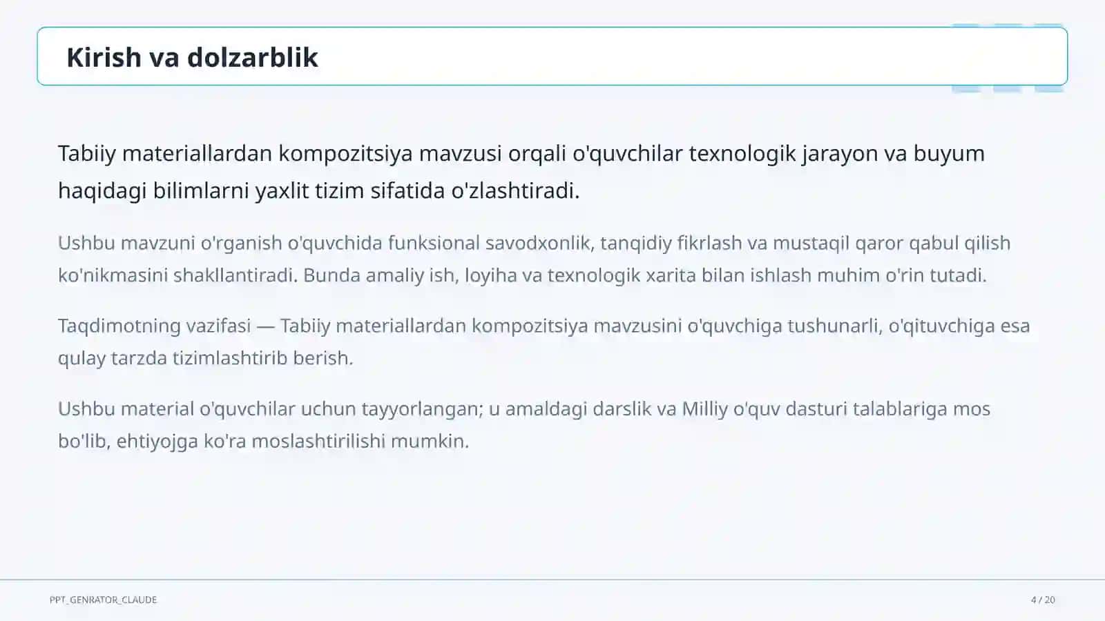 Tabiiy materiallardan kompozitsiya (1-sinf) 4