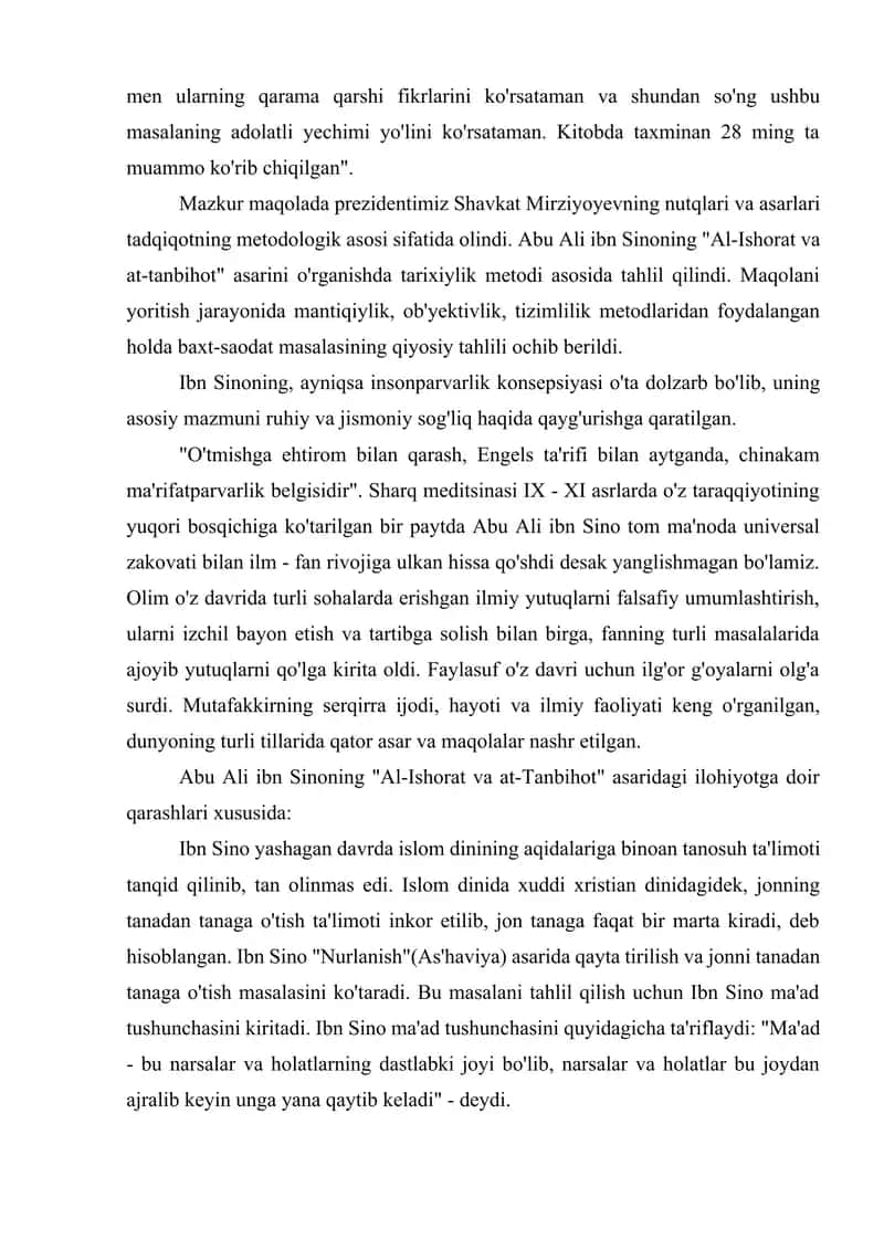 Ibn Sinoni falsafiy qarashlari 4