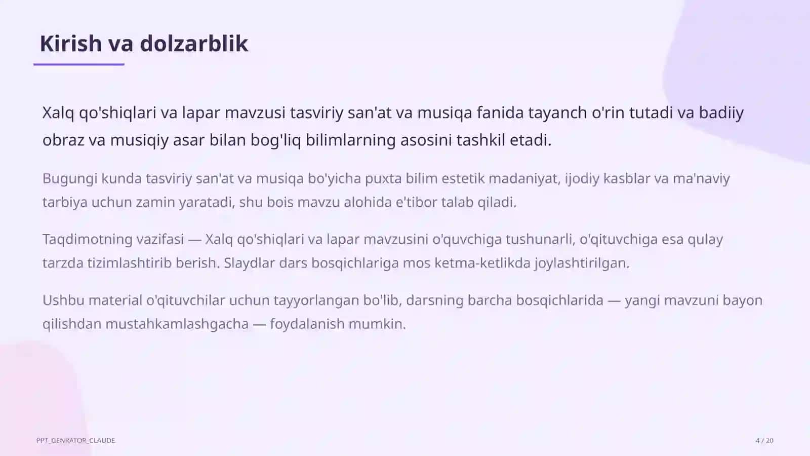 Xalq qo'shiqlari va lapar (3-sinf) 4