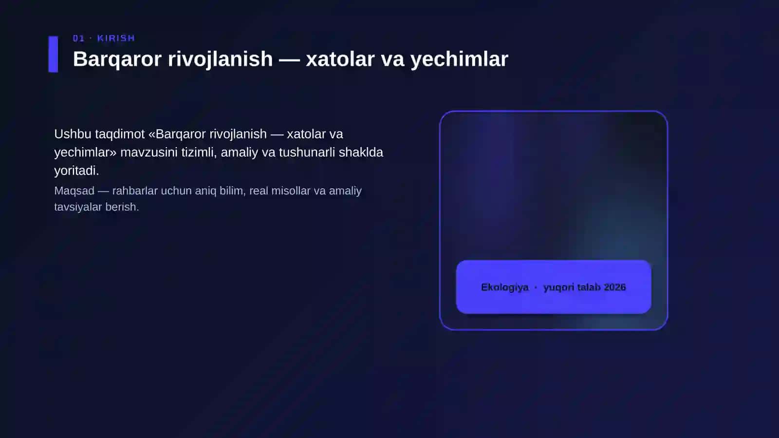 Barqaror rivojlanish — xatolar va yechimlar 4