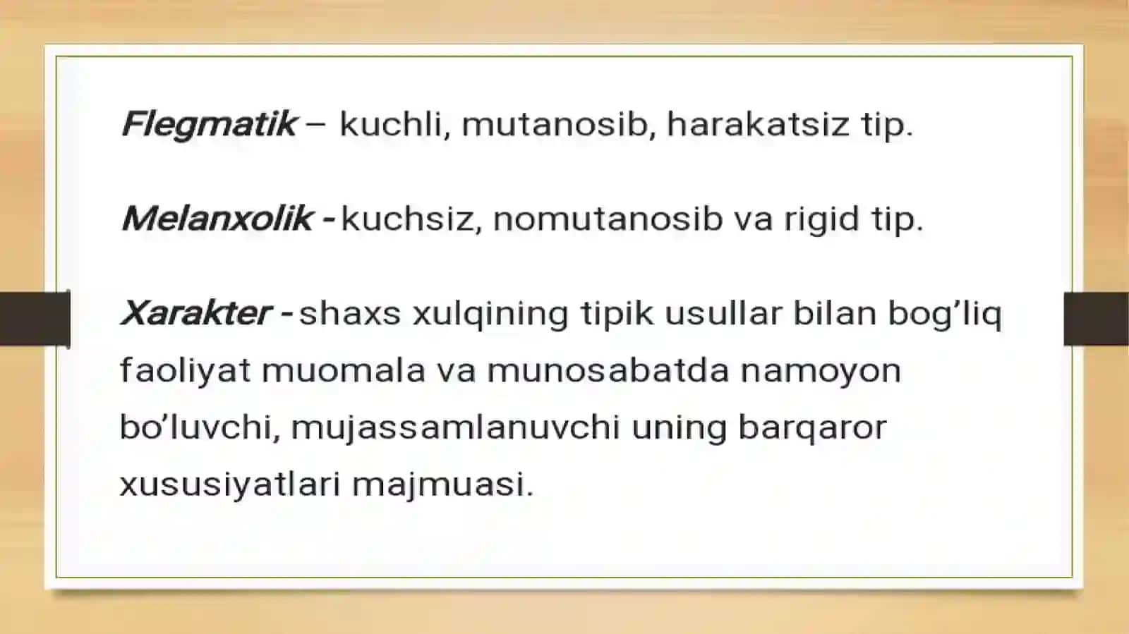 Shaxs rivoji Temperament tipi 4