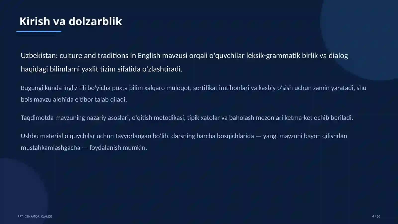 Uzbekistan: culture and traditions in English (8-sinf) 4