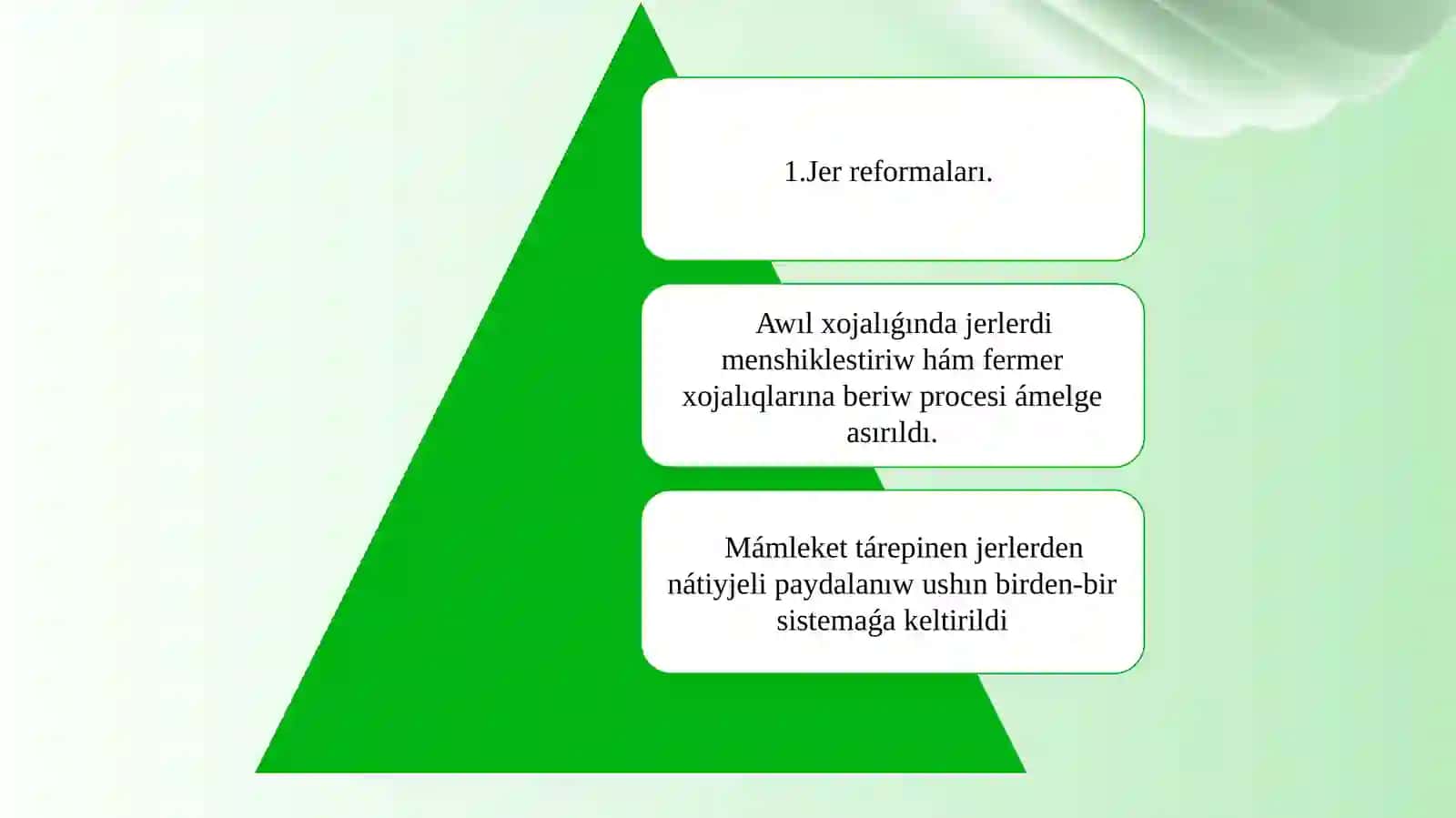 Ǵárezsizlik jıllarında awıl xojalıǵında hám sanaat tarawındaǵı ózgerisler. 4