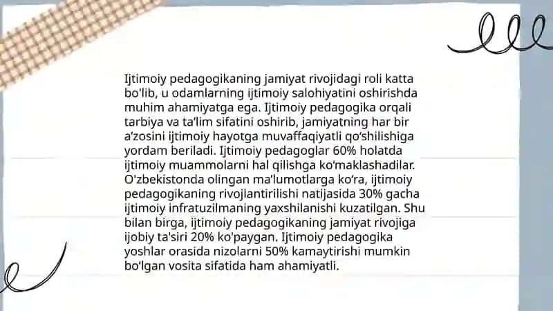 Ijtimoiy pedagogika fani jamiyatning rivoji asosi sifatida 4