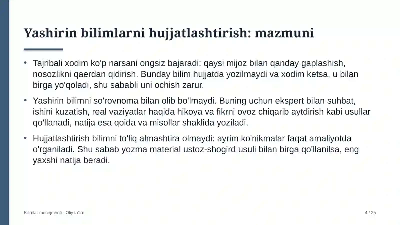 Yuridik firmalarda yashirin bilimlarni aniqlash va hujjatlashtirish 4