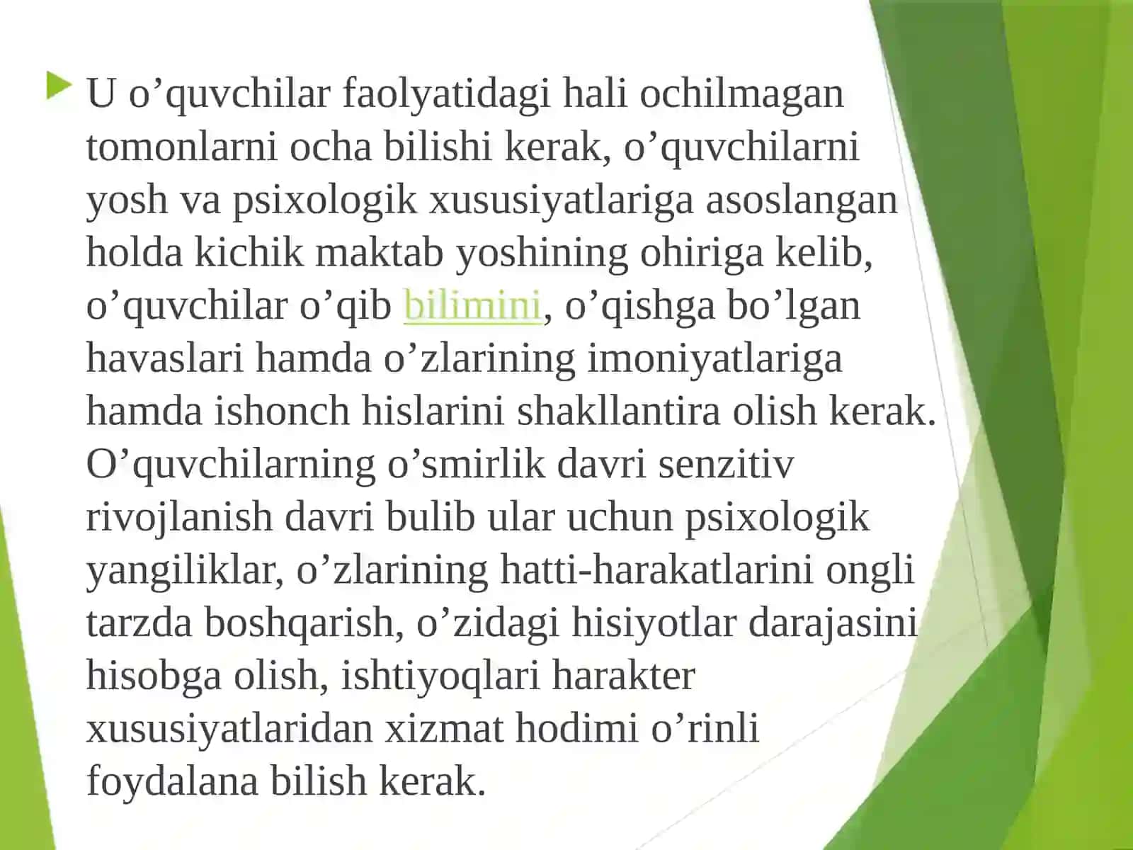 Pedagog-psixologning asosiy faoliyat turlarini tashkillashtirish 4