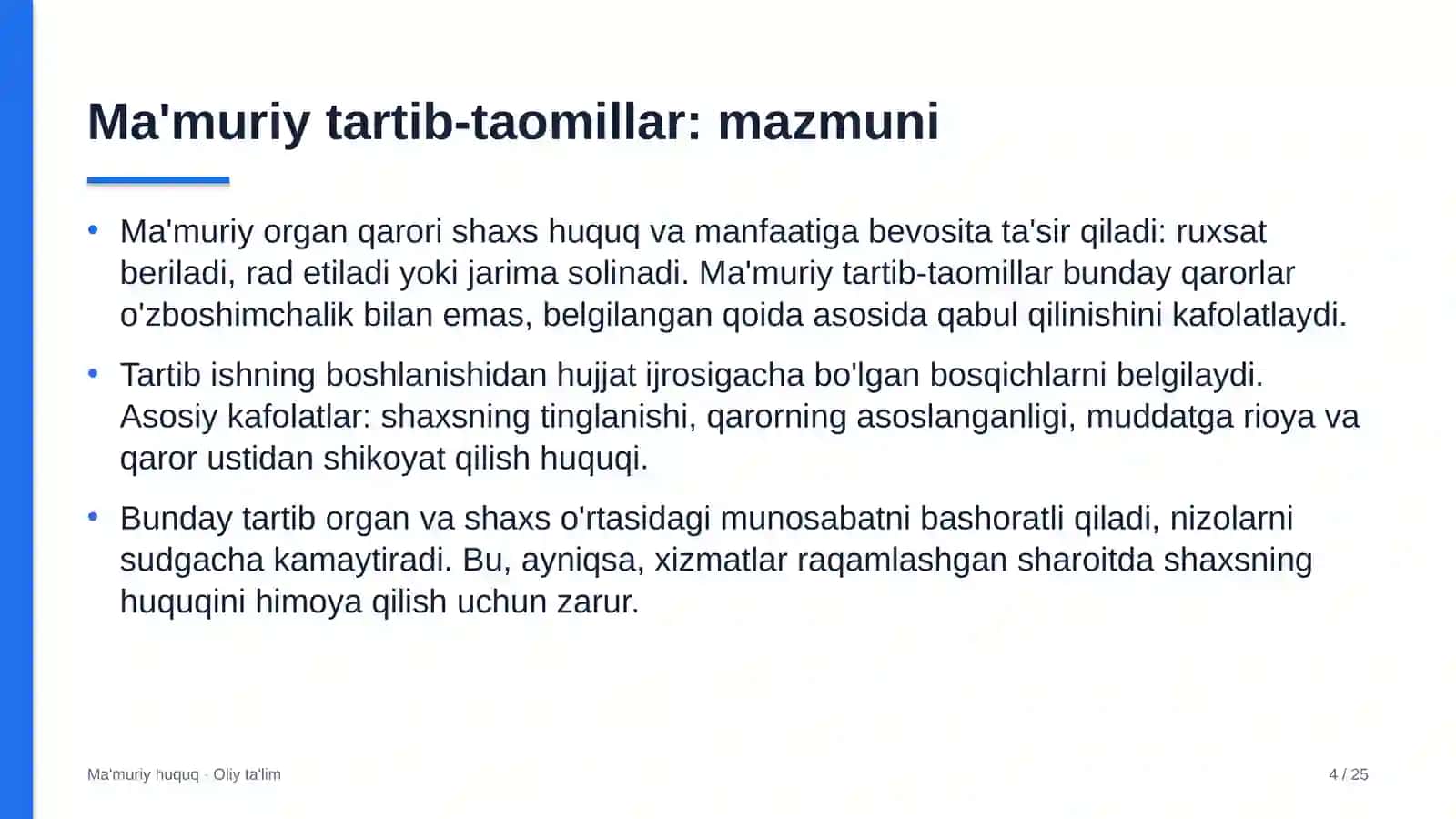 Ma'muriy tartib-taomillar: mohiyati 4
