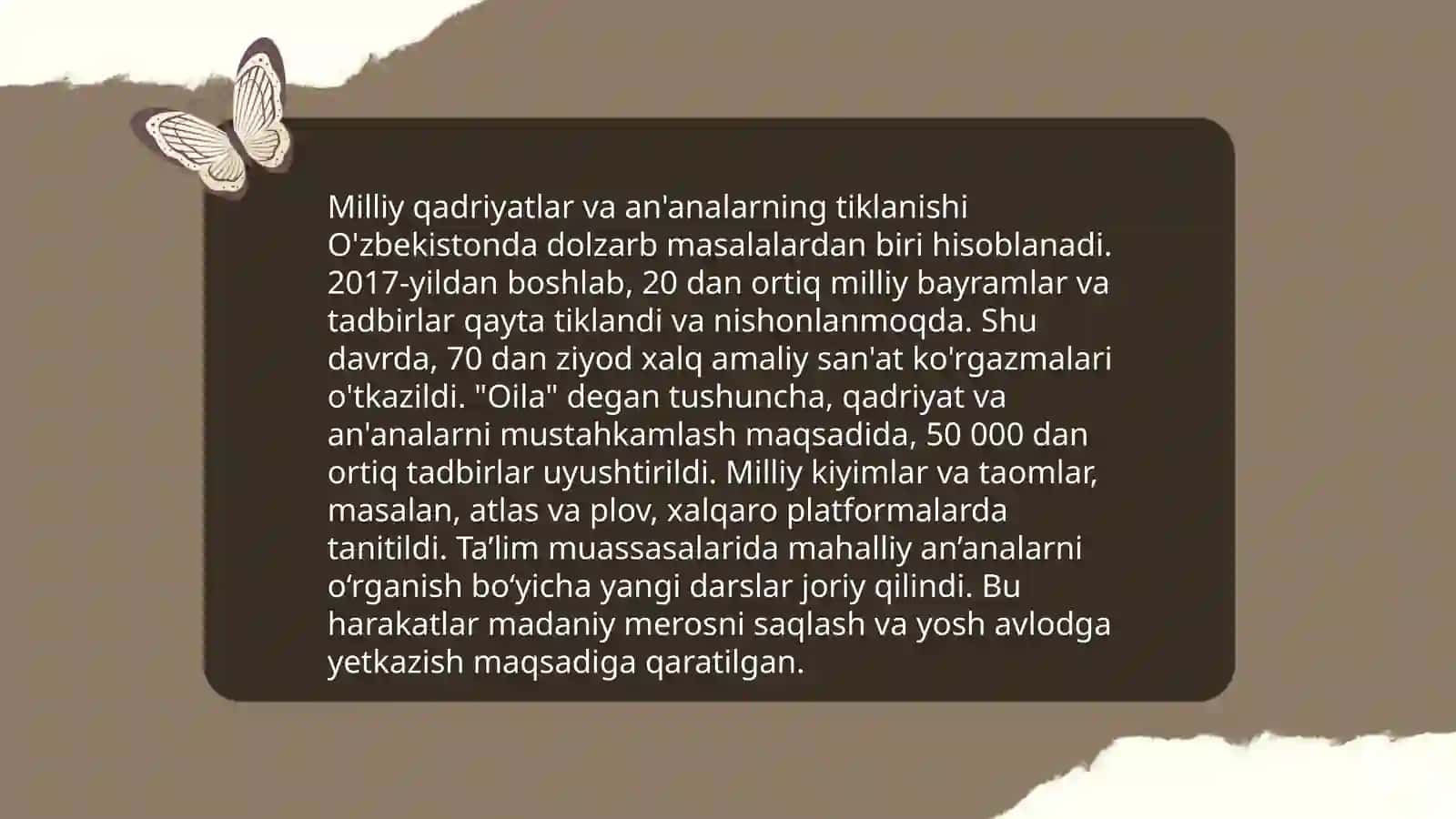 Yangi Oʻzbekistonda amalga oshirilayotgan ma'naviy oʻzgarishlar 4