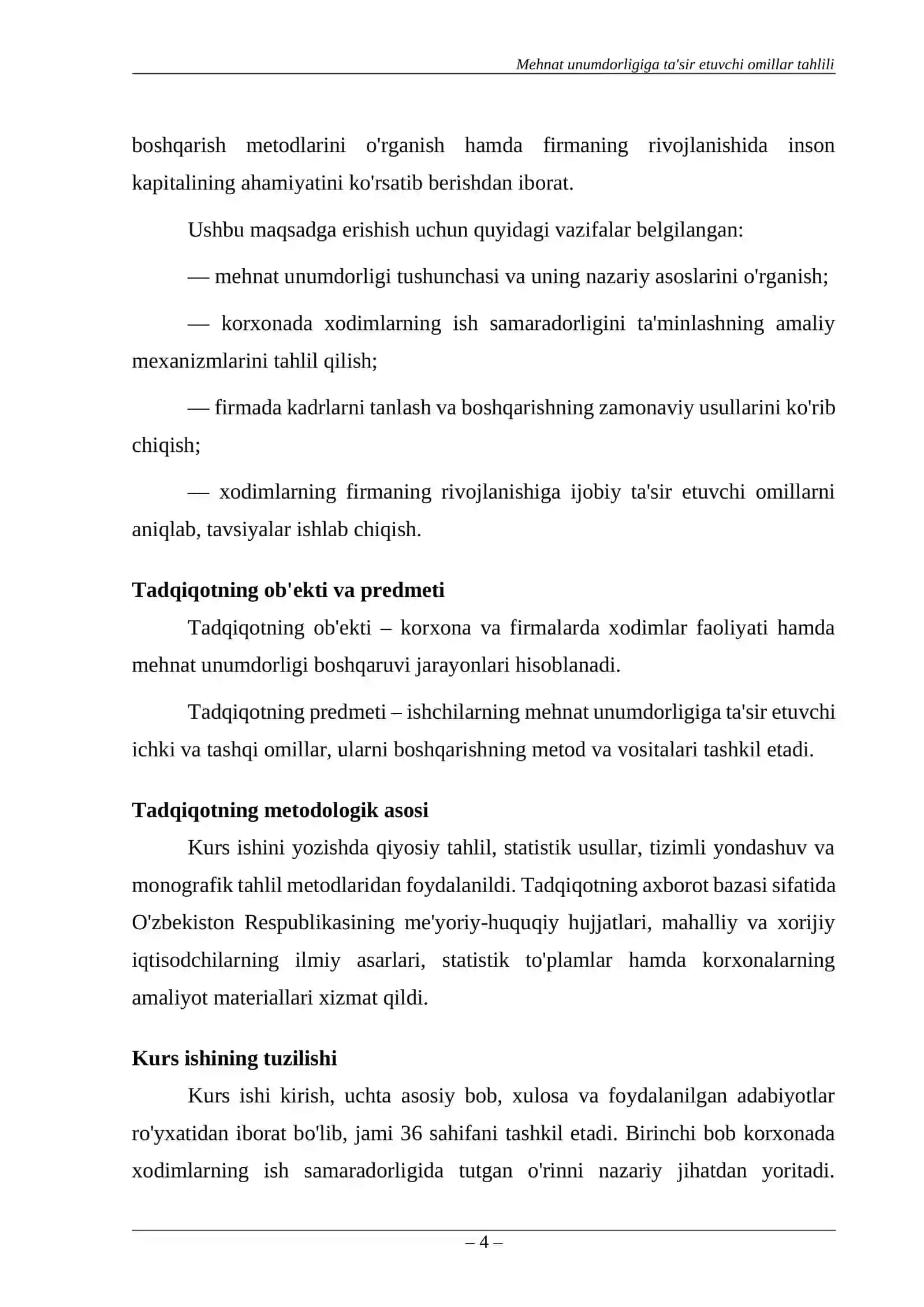 Mehnat unumdorligiga ta'sir etuvchi omillar tahlili 4