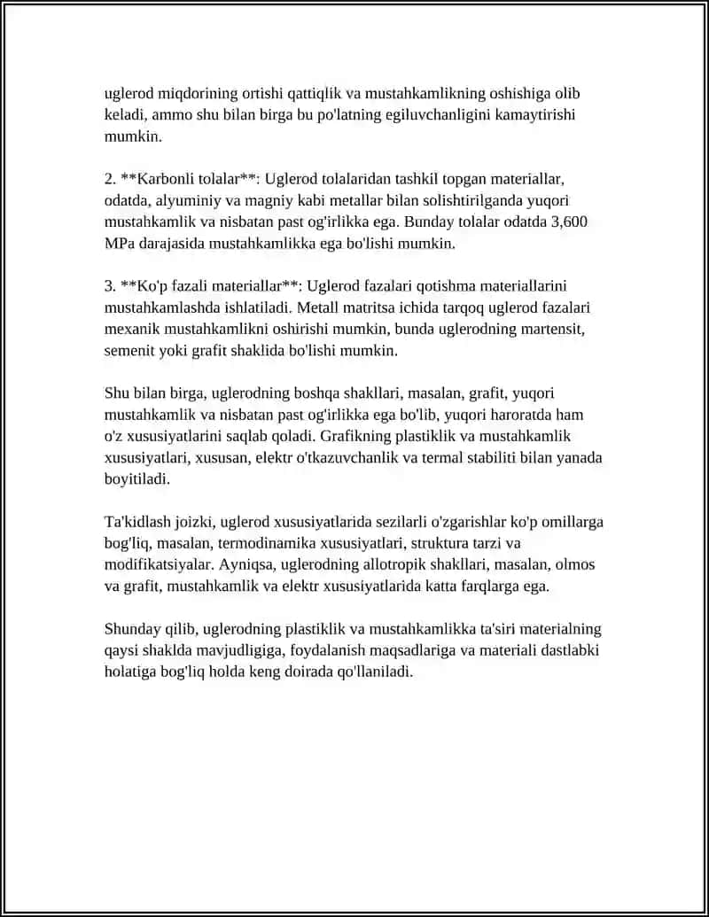 P‘LATLARNI HOSSALARIGA C, SI, MN, S VA P ELEMENTLARNING TA'SIRI 4