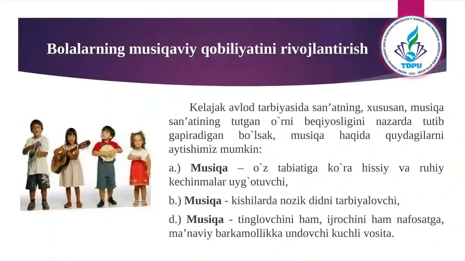 Bolalarning musiqaviy qobiliyati ni rivojlantirish 4
